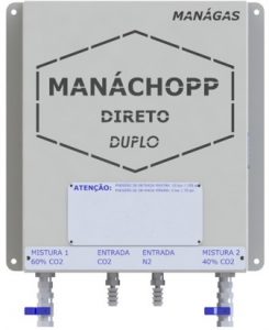 Misturador de gases para extração de chopp que combina CO2 e Nitrogênio