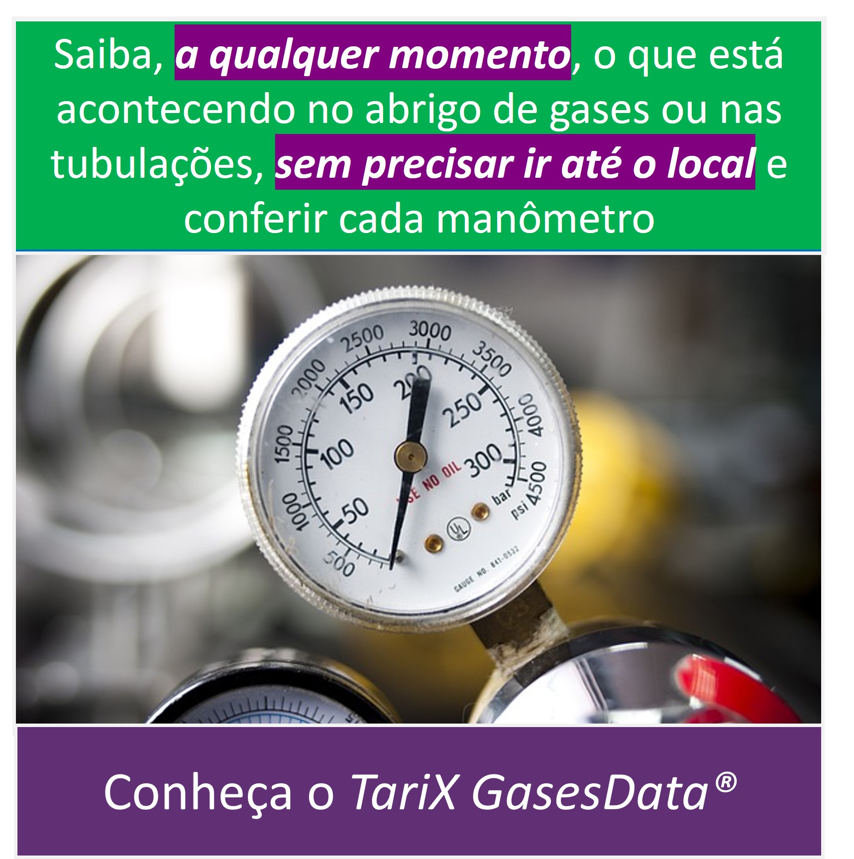 Saiba, a qualquer momento, o que está acontecendo no abrigo de gases ou nas tubulações, sem precisar ir até o local e conferir cada manômetro